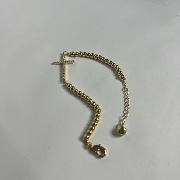14k goldfilled cross bead bracelet - Picture 4 of 4